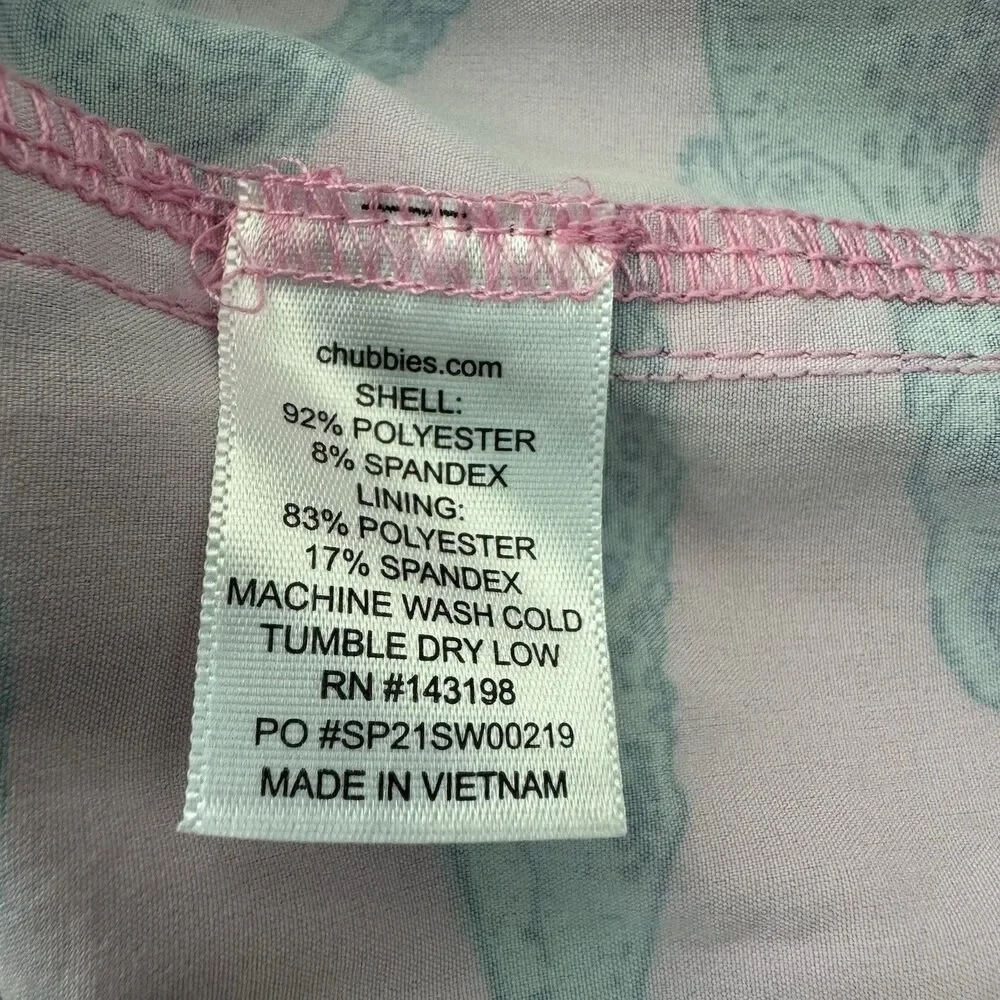 Chubbies The Gem Glades Swim Trunks Men L Pink Alligator Print AOP Stretch Lined